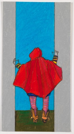 Caped Figure Looking Out