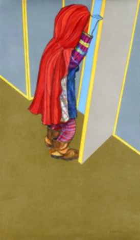 Caped Figure under Stairs